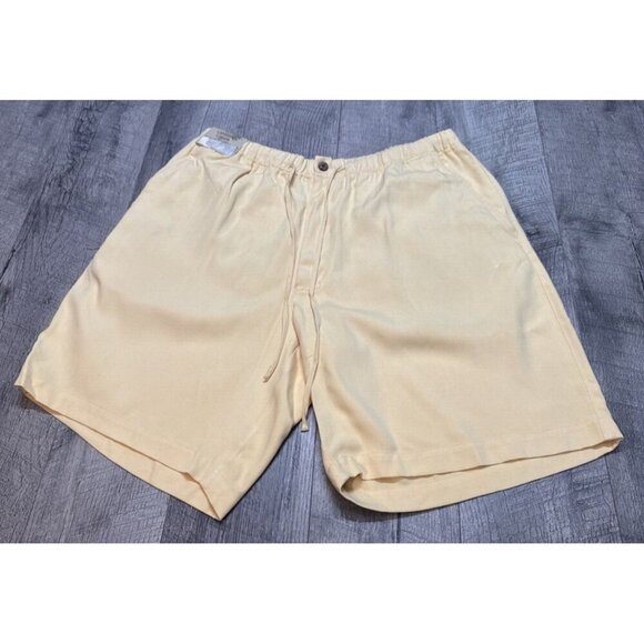Caribbean Other - Caribbean Silk Shorts Mens 38 Chino Relaxed Elastic Waist Coastal Resort‎ 9" NEW